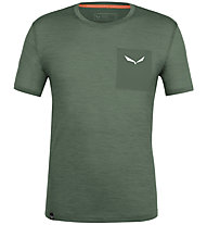 Salewa Pure Logo Pocket Am - T-shirt trekking - uomo, Green/White