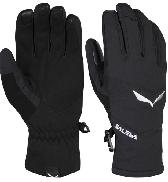 Salewa Sesvenna Ws Grip Gloves Gants Alpinisme Femme - Softshell Windstopper Cuir Paume, Noir