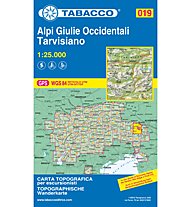 Tabacco Karte N° 019 Alpi Giulie Occidentali - Tarvisiano (1:25.000), 1:25.000