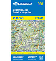 Tabacco Karte N.025 Doloiti di Zoldo / Cadorine e Agordine - 1:25.000, 1:25.000