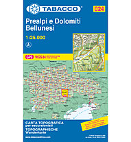 Tabacco Carta N.024 Prealpi e Dolomiti Bellunesi - 1:25.000, 1:25.000