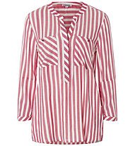Timezone Striped Henley - Langarmshirt - Damen, Pink/White