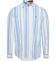 Tommy Jeans Branded Stripe - Langarmhemd - Herren, Blue/White