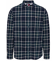 Tommy Jeans Check Flannel M - camicia maniche lunghe - uomo, Dark Blue/Green