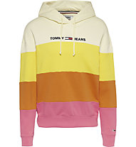 Tommy Jeans Colorblock Hoodie - felpa con cappuccio - donna, White/Yellow/Orange/Pink