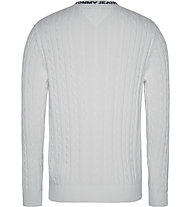 Tommy Jeans Essential Cable - maglione - uomo, White