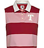 Tommy Jeans Letterman Stripes W - Polo - Damen, Pink/Red