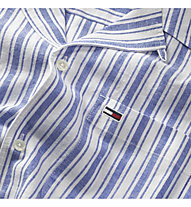 Tommy Jeans Stripe M - camicia maniche corte - uomo, Light Blue/White