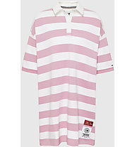 Tommy Jeans Stripe Rugby Polo - gonne e vestiti - donna, Pink/White
