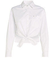 Tommy Jeans Tie Front Cropped - Langarm Hemd - Damen, White