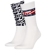 Tommy Jeans TJ 2P Tommy Flag - lange Socken - Herren, White