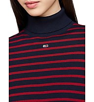 Tommy Jeans Tjw Essential Turtle Neck - Pullover - Damen, Blue/Red 