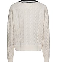 Tommy Jeans Tjw V-Neck Cable - maglione - donna, White