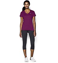 Under Armour Damen T-Shirt mit V-Ausschnitt UA Tech, Aubergine