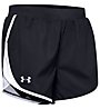 Under Armour Fly-By 2.0 - pantaloni corti running - donna, Black/White