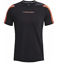 Under Armour HeatGear Fitted M - T-Shirt - Herren, Black/Orange