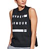 Under Armour Linear Wordmark Muscle - top fitness - donna, Black/White