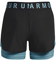 Under Armour Play Up 2 in 1 W - pantaloni fitness - donna, Black/Blue
