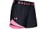 Under Armour Play Up 3.0 - pantaloni corti fitness - donna, Black/Pink