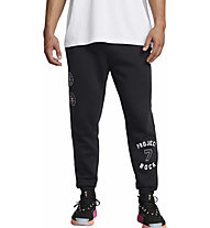 Under Armour Project Rock Icon Fleece M - pantaloni finess - uomo, Black