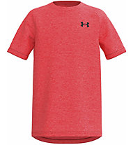 Under Armour Tech 2.0 SS - T-shirt fitness - ragazzo, Light Red/Black