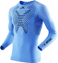 X-Bionic Twyce Running Shirt Long - maglia running - uomo, Light Blue/Black