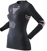 X-Bionic Maglia funzionale a V Ski Touring Evo Lady Shirt LS V-Neck, Black/Pink